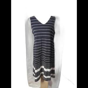(Gb17) Athleta Maxi Black/White Striped Dress, XL